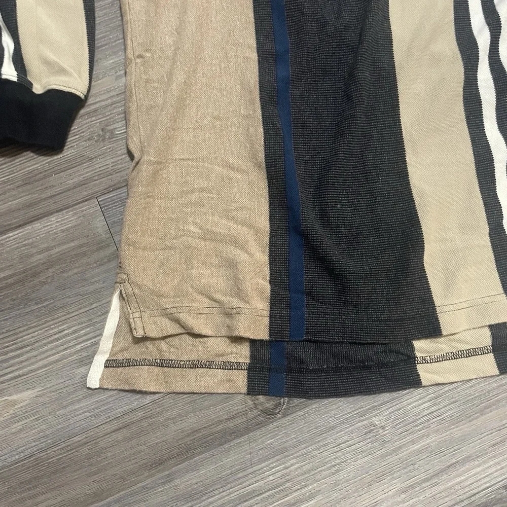 VTG 90s Chaps RALPH LAUREN Sz L Long Sleeve Striped Polo Shirt Knit Gorpcore‎